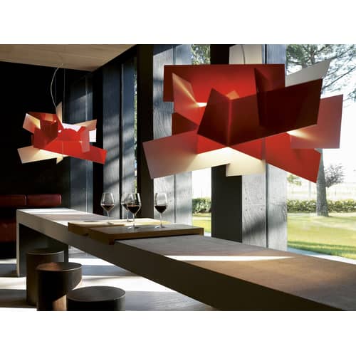 Suspension Big Bang plastique blanc / Ø 96 cm - Franzolini & Jimenez, 2005 - Foscarini - Blanc - Méthacrylate