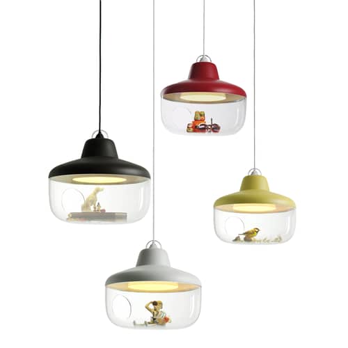 Suspension Favourite things plastique gris noir / Vitrine - ENOstudio - Gris foncé - Polycarbonate, Polypropylène