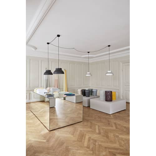 Suspension PC Medium gris argent métal / Ø 40 cm - Aluminium - Hay - Aluminium anodisé - Aluminium anodisé