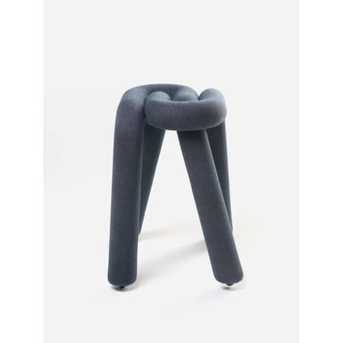 Tabouret rembourré Bold tissu bleu - Moustache - Bleu pailleté - Acier, Mousse, Tissu