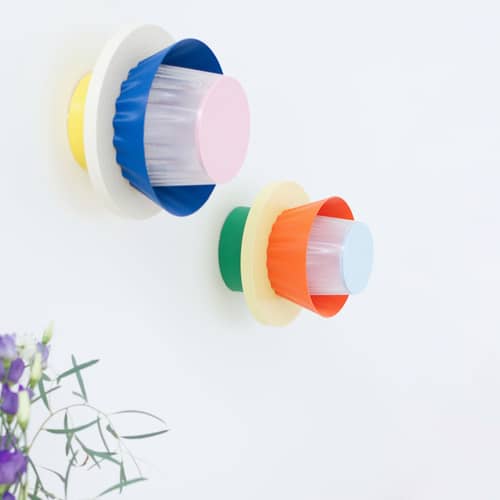 Wandleuchte Mina plastikmaterial bunt / Ø 20 cm - Recycelter Kunststoff / Hergestellt in Frankreich - Warren & Laetitia - Rosa / Mattblau / Beige / Gelb - Bioplastik, Recycelter Kunststoff