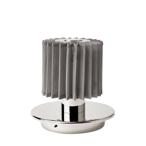In The Sun Table LED Wireless rechargeable lamp glass silver metal / LED - USB charging - DCW éditions - Silver-plated Base / Silver Mesh - Aluminium, Glass, Steel
