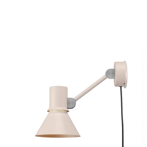 Applique avec prise Type 80 W2 métal beige / Bras articulé - Branchement secteur - Anglepoise - Mastic clair - Acier, Aluminium