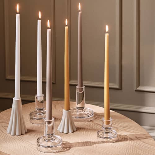 Bougeoir Heli / Ø 8 x H 8 cm - BROSTE COPENHAGEN - H 8 cm / Crème - Grès émaillé