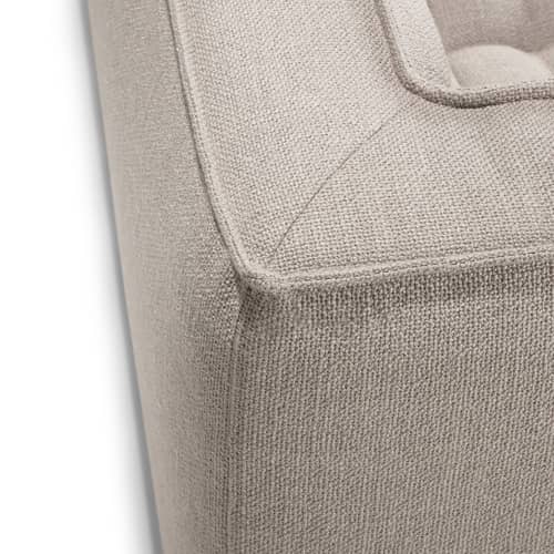 Canapé 2 places N701 tissu beige / L 205 cm - Ethnicraft - Beige (tissu standard) - Bois, Mousse PU haute densité, Tissu