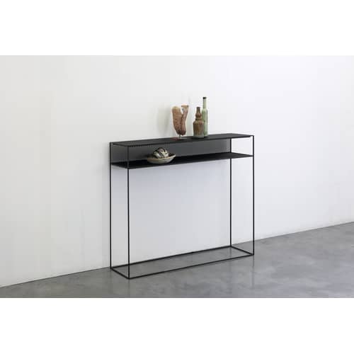 Consolle Tristano metallo nero / L 124 cm - Metallo - Zeus - Nero - Acciaio