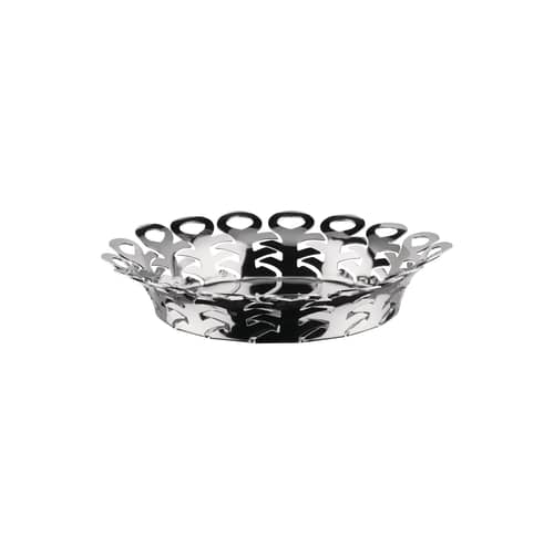 Corbeille Vimini métal argent Large / Ø 27 cm - Alessi - Acier poli - Acier inoxydable poli
