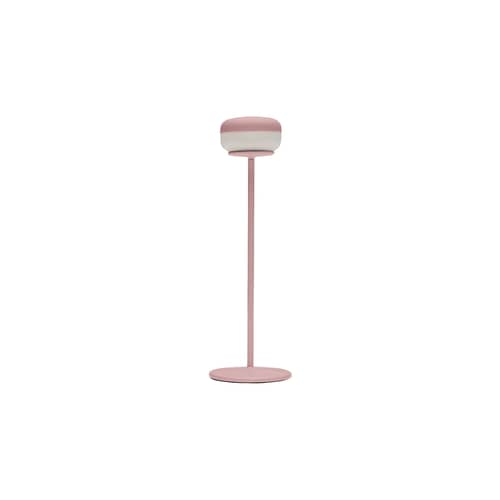 Lampe extérieur sans fil rechargeable Cheerio LED rose / Ø 8 x H 26 cm - Fatboy - Rose poudré - ABS, Acier inoxydable, Silicone