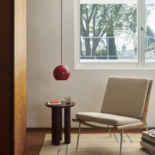 Pendelleuchte Topan VP6 metall rot / Verner Panton (1959 - / Ø 21 cm - &tradition - Zinnoberrot - lackiertes Aluminium