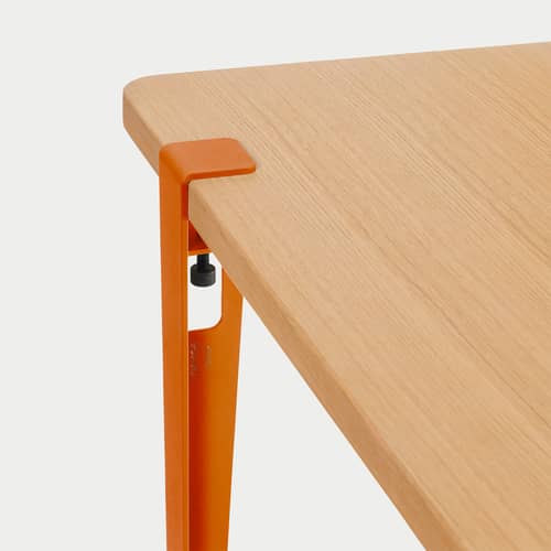 Piede  metallo arancione con fissaggio a morsa di Uchronia / H 75 cm - Per creare tavoli e scrivanie - TIPTOE - Arancione (di Uchronia) - Acciaio termolaccato