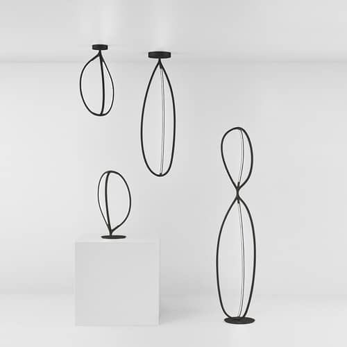 Plafonnier Arrival LED métal noir / Small - H 66 cm / Bluetooth - Artemide - Noir - Aluminium