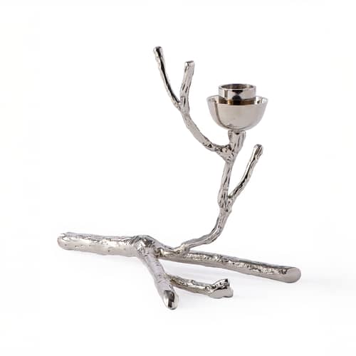 Portacandela Twiggy XS metallo argento / L 18 x H 14 cm - Pols Potten - Argento - Metallo