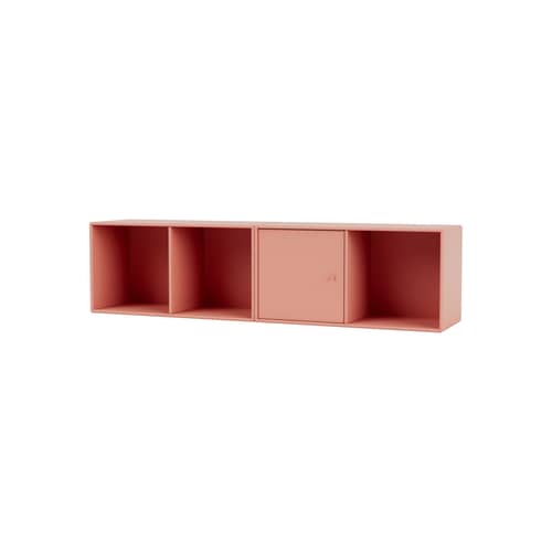 Rangement mural Line bois rose / L 139.2 x P 30 cm H 35.4 cm - MONTANA - Rhubarb 151 - MDF laqué