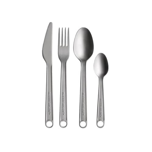 Set de couverts Conversational Objects / By Virgil Abloh - 4 couverts - Alessi - Acier mat - Acier inoxydable