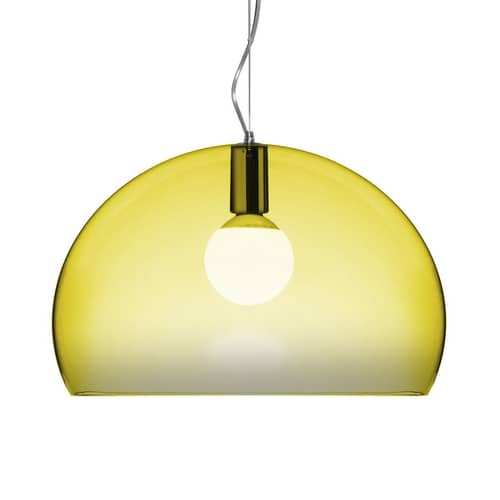 Sospensione FL/Y Small materiale plastico giallo Small / Ø 38 cm - Kartell - Giallo - PMMA colorato in massa