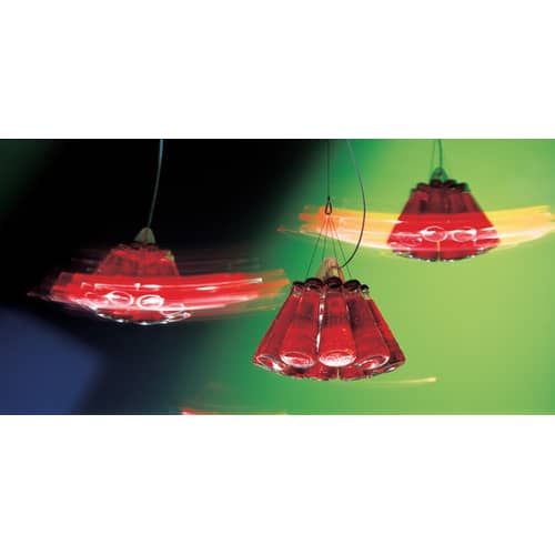 Suspension Campari Light verre rouge / Ø 23 cm - RAFFAELE CELENTANO, 2002 - Ingo Maurer - L 155 cm (pour plafond classique) - Métal, Verre