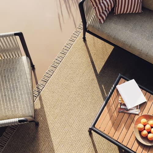 Table basse Treble bois naturel / 134 x 73 cm - Unopiu - Teck & graphite - Aluminium, Teck