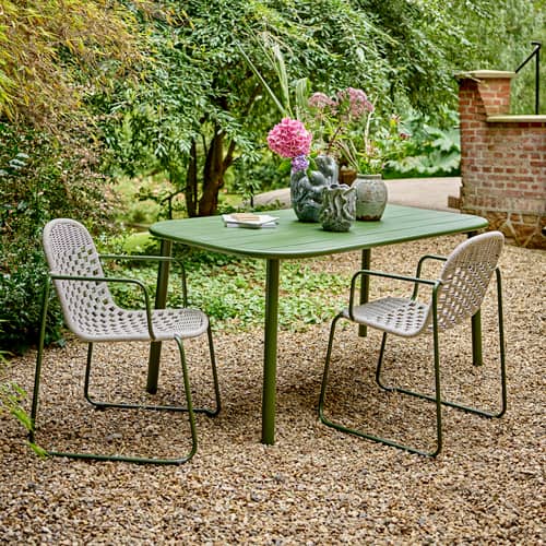 Table rectangulaire Calana métal vert / 160 x 90 cm - Bloomingville - Vert - Fer thermolaqué