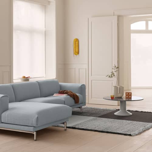 Tapis Verso gris / 258 x 258 cm - Muuto - Gris froid / Brun foncé - Laine de Nouvelle-Zélande