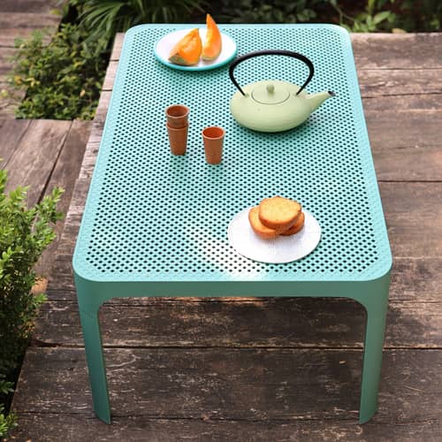 Tavolino Net corian verde / 100 x 60 x H 40 cm - NARDI - Verde Salice - Resina in fibra di vetro