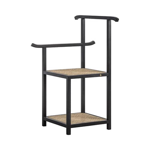 Valletto da camera Majordomo fibre legno nero / Sedia - legno & impagliatura - Wiener GTV Design - Nero / Cannage naturale - Faggio massiccio dipinto, Paglia