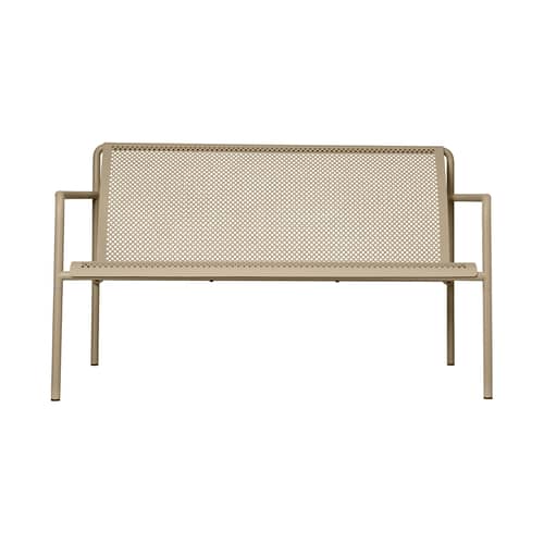 Bank mit Rückenlehne Dapple Lounge metall beige / L 131 cm - 2-Sitzer - Ferm Living - Kaschmir Beige - Verzinkter, pulverbeschichteter Stahl