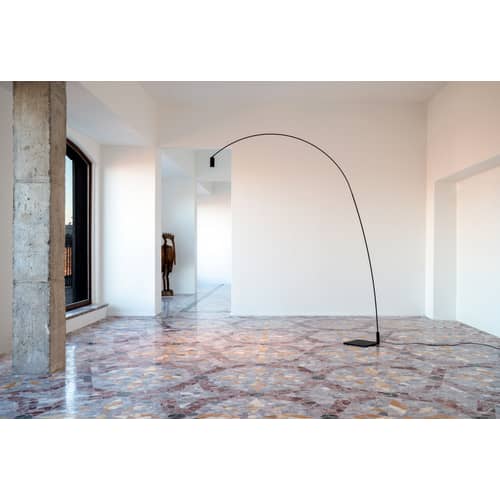 Lampadaire Fox métal noir / LED - H 225 cm / Pivotant & orientable - Nemo - Noir mat - Acier, Aluminium