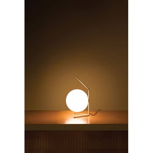 Lampe de table IC T1 Low verre or / Ø 20 x H 38 cm - Michael Anastassiades, 2014 - Flos - Laiton - Acier, Verre soufflé