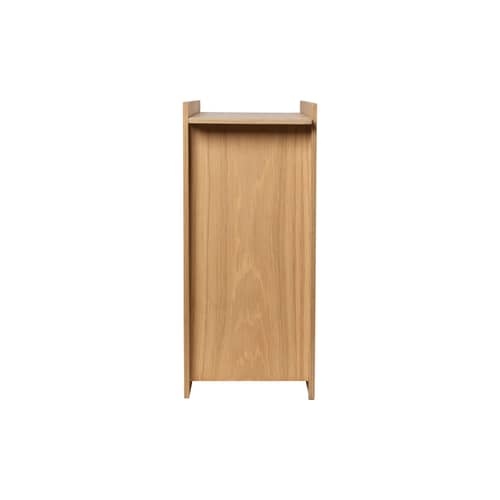 Mülleimer Sama Large holz natur / H 50 cm - Eimer aus Plastik innen - Ferm Living - Eiche natur - Eichenfurnier, Recycelter Kunststoff