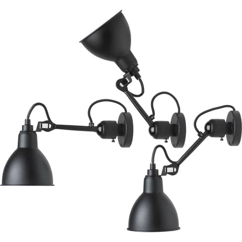 N°304 SW Wall light metal red / Lamp Gras - DCW éditions - Red satin / Black - Steel