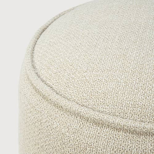 Outdoor-Hocker Donut Outdoor textil weiß beige / Ø 50 cm - Ethnicraft - Natur - Polypropylen-Stoff, Schaumstoff