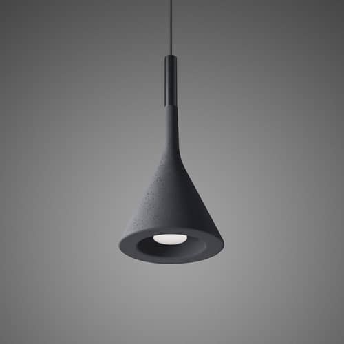 Pendelleuchte Aplomb stein grau schwarz / Beton - Ø 17 cm x H 36 cm / Kabel 3,5 Meter - Foscarini - Anthrazit - Beton, Polycarbonat, lackiert