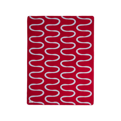 Plaid Swirl rouge / 150 x 200 cm - NOO.MA - Jus de cerise - Acrylique, Coton, Polyester
