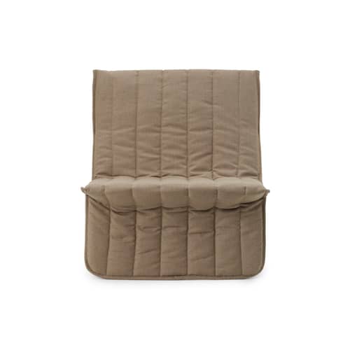 Poltrona imbottita Limit OUTDOOR tessuto marrone / Ripubblicato nel 1974 - Normann Copenhagen - Talpa -  Ouate, Acciaio, Tessuto outdoor