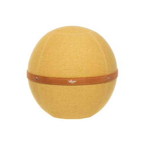 Pouf Original Regular jaune / Ergonomique - Ø 55 cm / Tissu chiné - BLOON PARIS - Jaune Maïs - PVC, Tissu polyester chiné