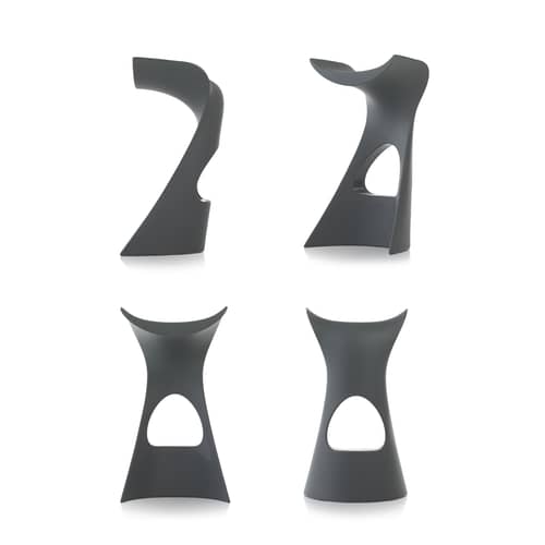 Sgabello bar Koncord materiale plastico grigio / H 70 cm - Slide - Grigio - Polietilene riciclabile