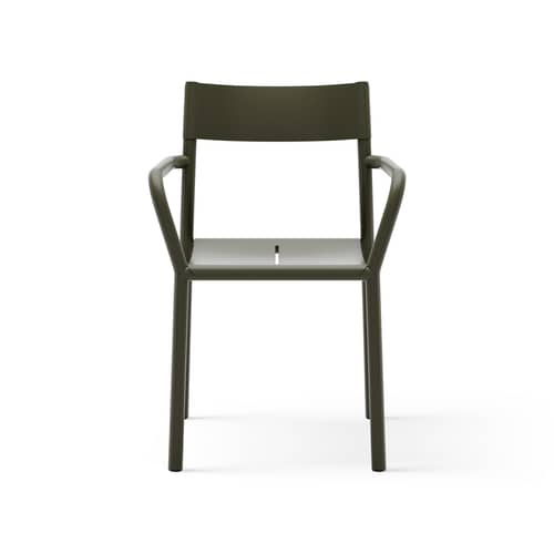 May Stackable bridge armchair metal green - NEW WORKS - Dark green - Steel