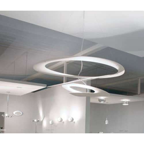 Suspension Pirce métal blanc / Ø 97 cm - Artemide - Blanc - Aluminium verni
