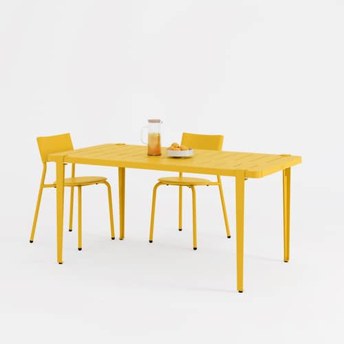 Table rectangulaire Midi / 160 x 80 cm - 6 personnes - TIPTOE - Jaune soleil - Acier thermolaqué