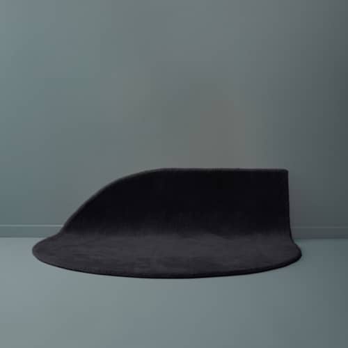 Tappeto Stilla tessuto nero / 160 x 130 cm - Tappezzato a mano - AYTM - Antracite - Lana