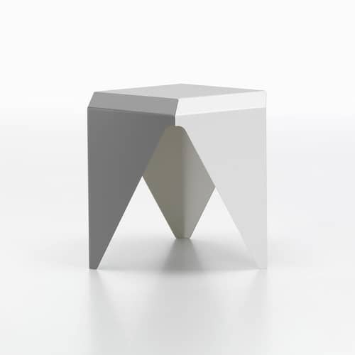 Tavolino Prismatic 3 metallo grigio / Isamu Noguchi, 1957 / 41 x 41 x H 37,5 cm - Vitra - Grigio chiaro (3 tonalità) - Alluminio
