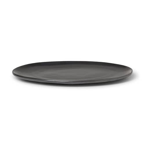 Teller Flow keramik schwarz / Ø 27 cm - Ferm Living - Schwarz - emailliertes Porzellan
