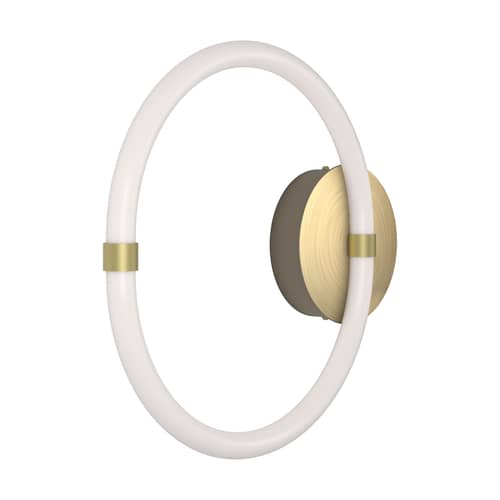 Unseen LED - O Wall light plastic material white / Ø 34 cm - Petite Friture - White & brass - Brass, Polycarbonate