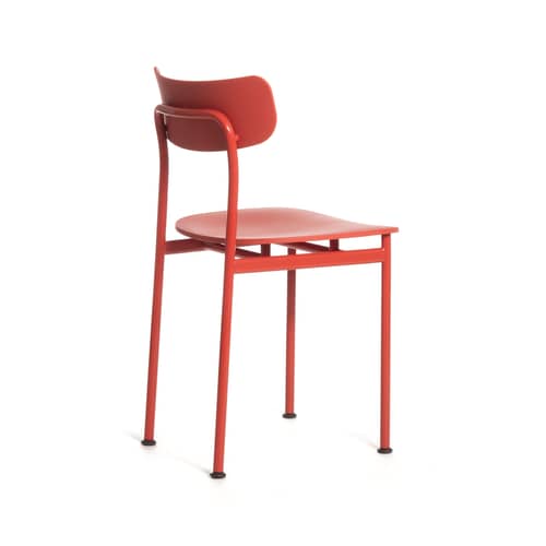 Chaise Motta rouge / Jasper Morrison - Polypropylène recyclé - Magis - Rouge - Acier, Polypropylène recyclé