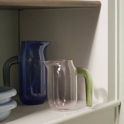 Jug Small Carafe glass pink / Ø 10 x H 16 cm - 950 ml - Hay - Pink - Borosilicated glass