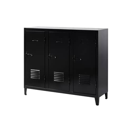Armadio Casier B3 metallo nero / 3 supporti - L 120 x H 102 cm / Ripubblicato nel 1930 - Tolix - Nero Jet - Acciaio