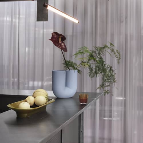 Centre de table Mere / Plat - 51,5 x 21,5 cm - Muuto - Marron ocre - Grès