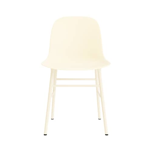 Chaise Form plastique beige / Pieds métal - Normann Copenhagen - Crème - Acier laqué, Polypropylène