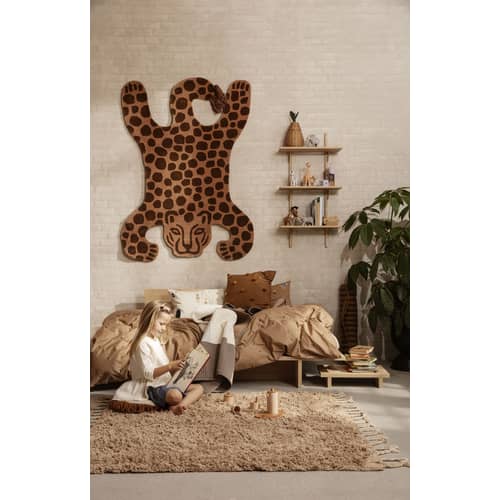 Coussin The Park tissu blanc / 60 x 40 cm - Motifs brodés - Ferm Living - Naturel -  Duvet,  Plumes, Coton GOTS