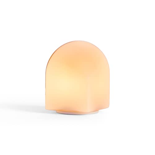Kabellose, wiederaufladbare Außenlampe Parade glas rosa / H 16 cm - Hay - Puderpink - von Hand geblasenes Glas